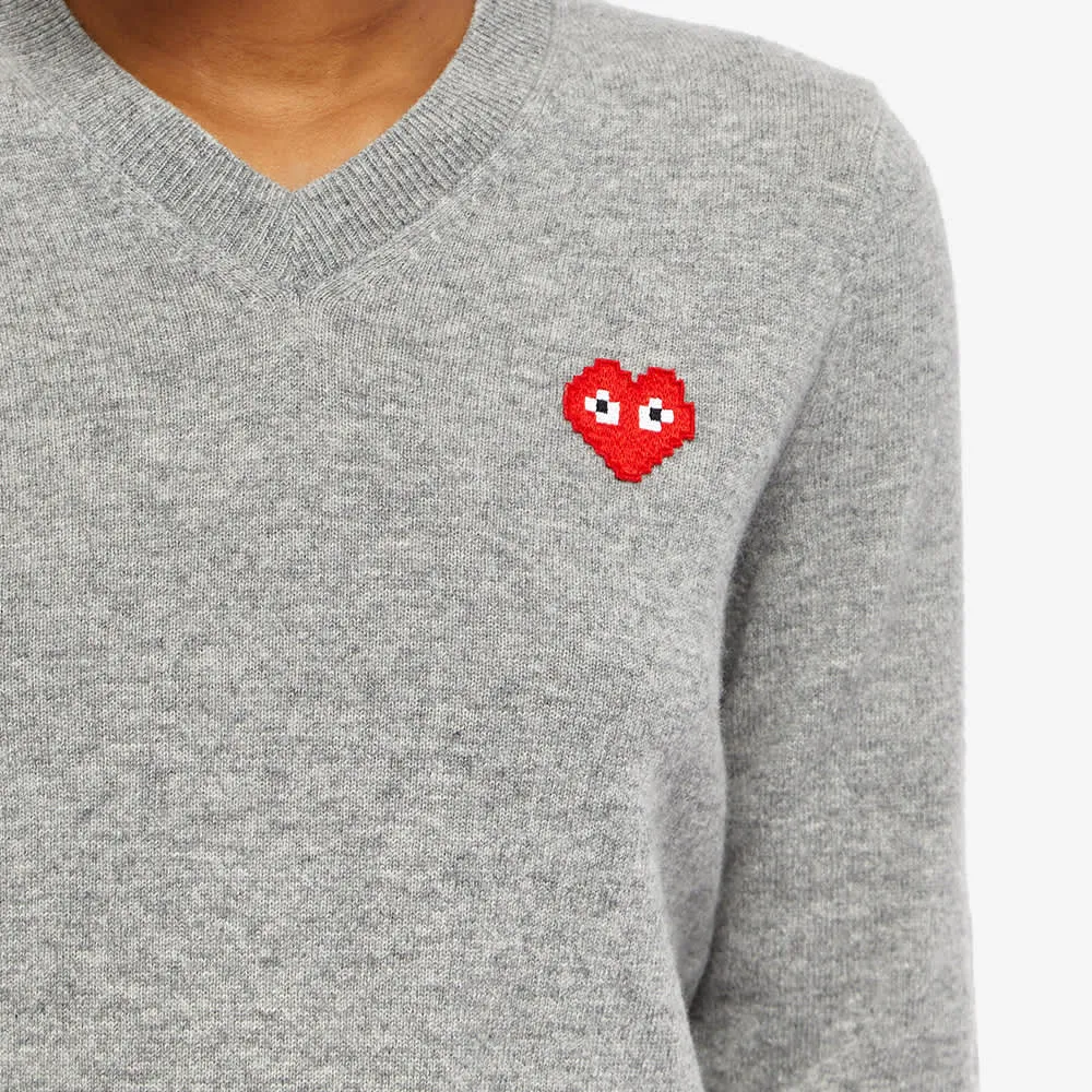 Jumper Comme des Garçons Play Invader Heart V-Neck Pullover