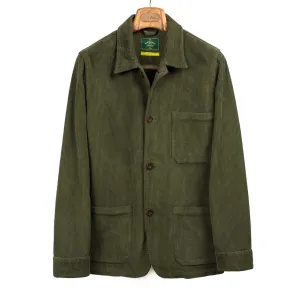 Labura chore coat in dark olive cotton corduroy