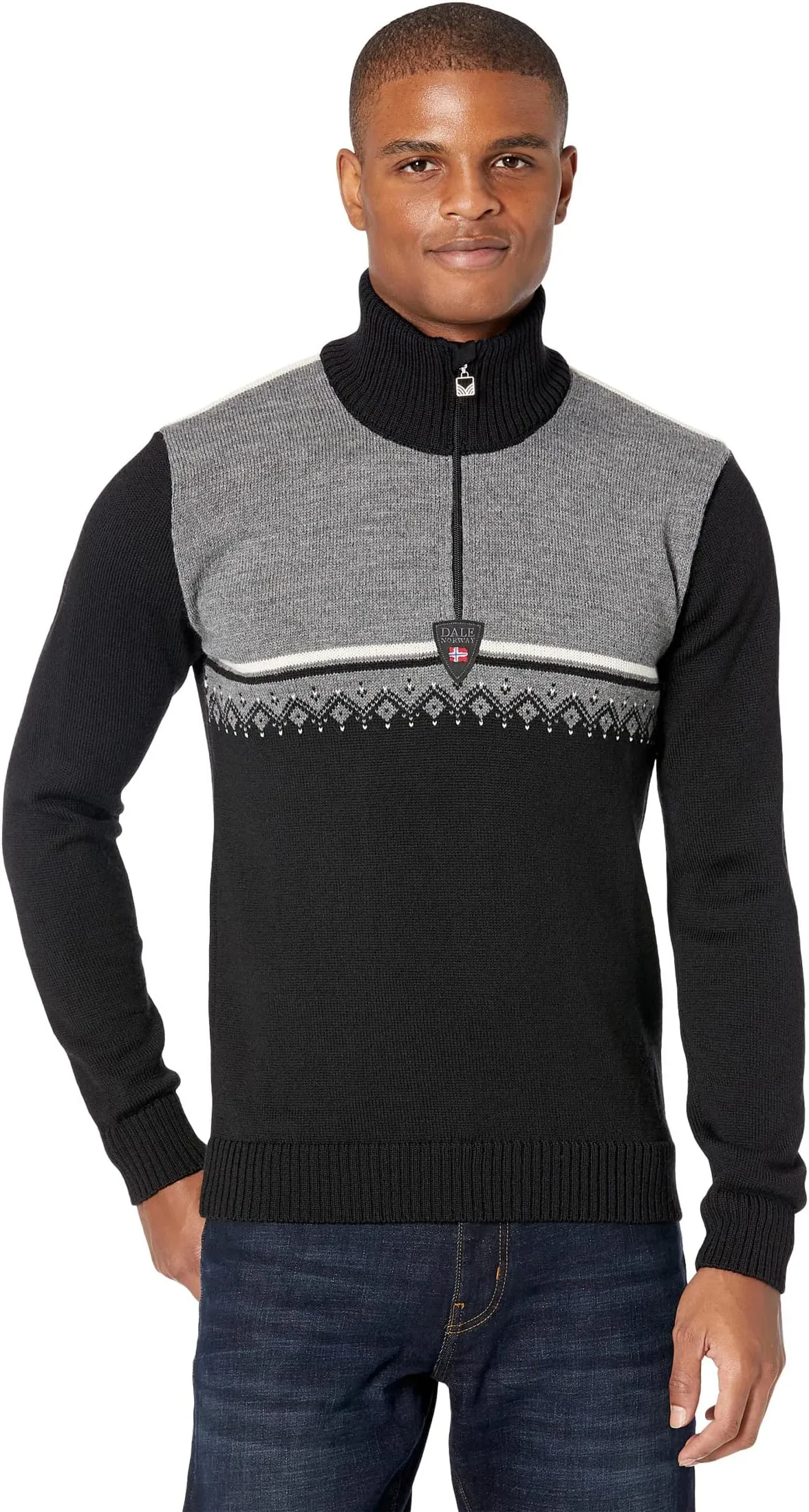 Lahti Dale of Norway Sweater, Black/Smoke/Off-White