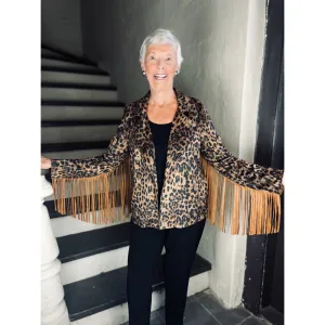 Leopard Fringe Jacket