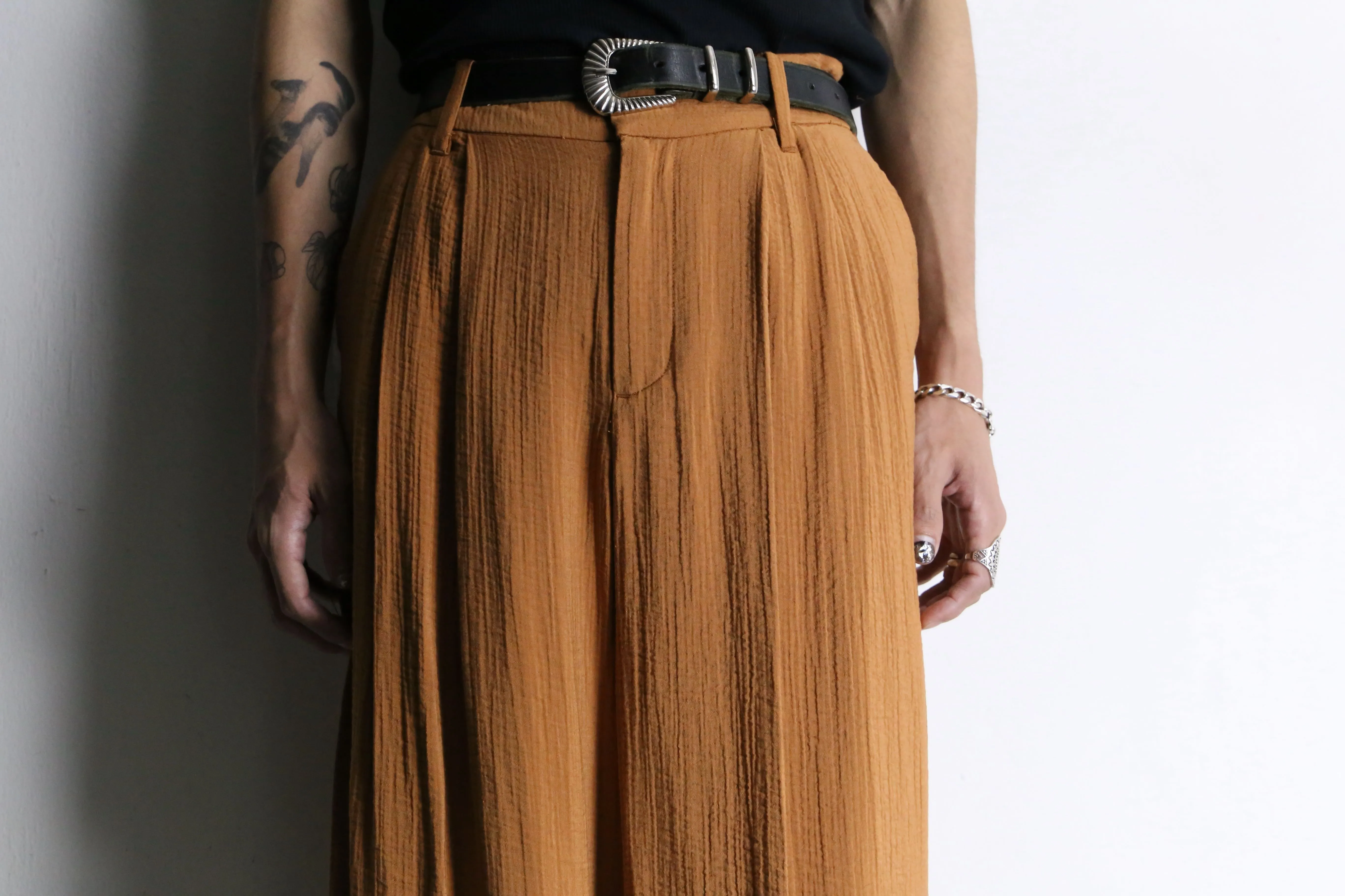 light brown rayon easy wide pants