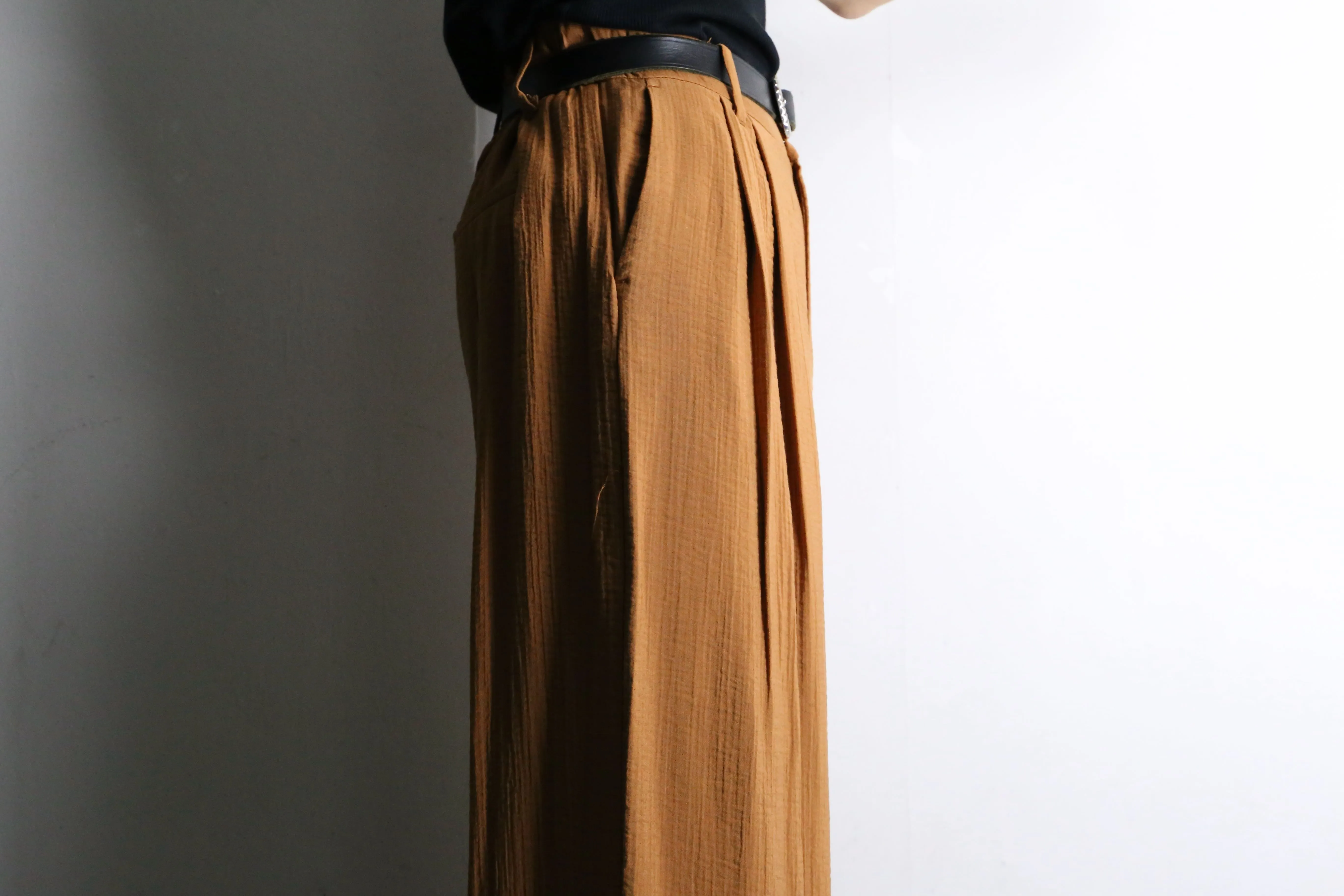 light brown rayon easy wide pants