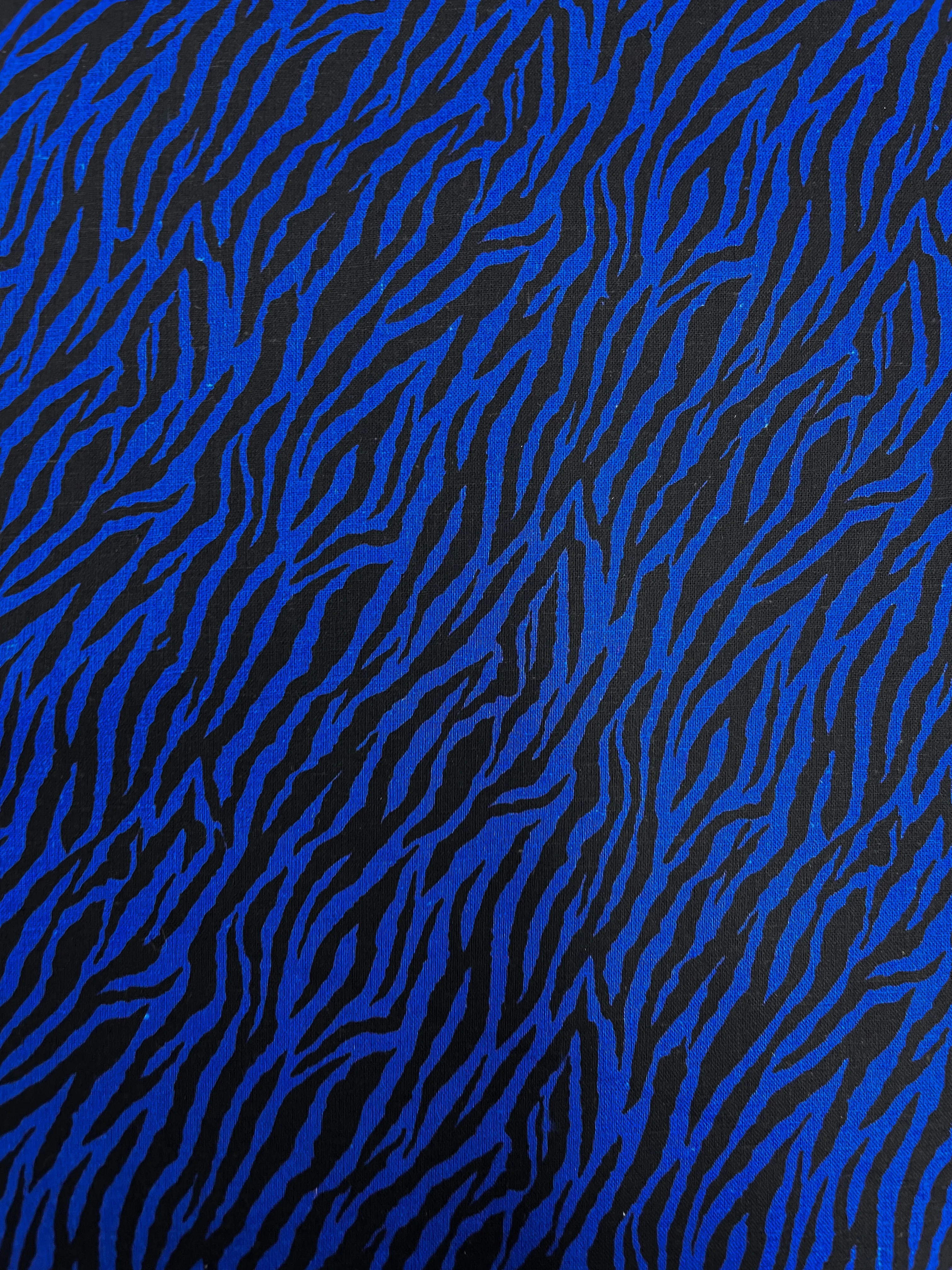 Linen Voile - Cobalt Zebra - 140cm