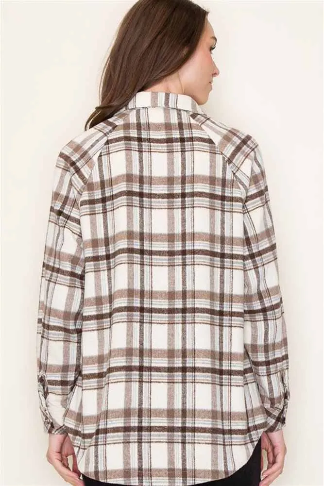 LS Plaid Shirt in Mocha by Staccato