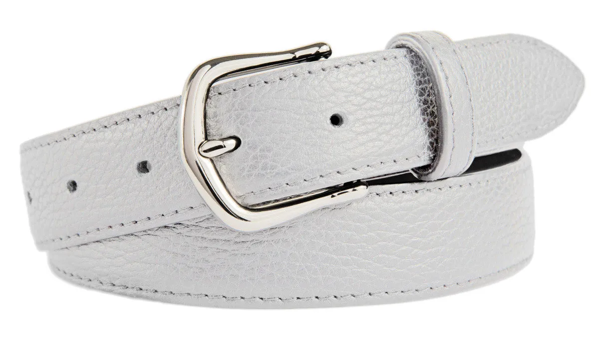 Madison Belt, (1.25") Shiny Silver Buckle