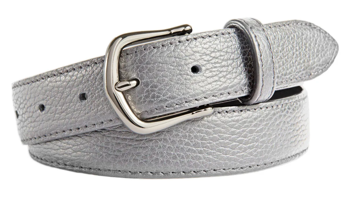 Madison Belt, (1.25") Shiny Silver Buckle