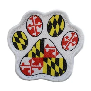 Maryland Paw Print (White) / Patch