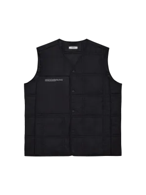 Mens Flower-Warmth Quilted Gilet—black