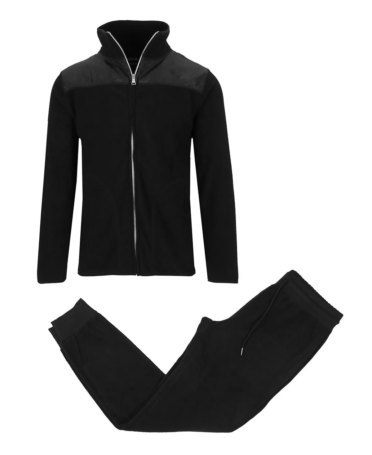 Men's polar fleece matching jogger sweater, 2-piece set Galaxy By Harvic, black