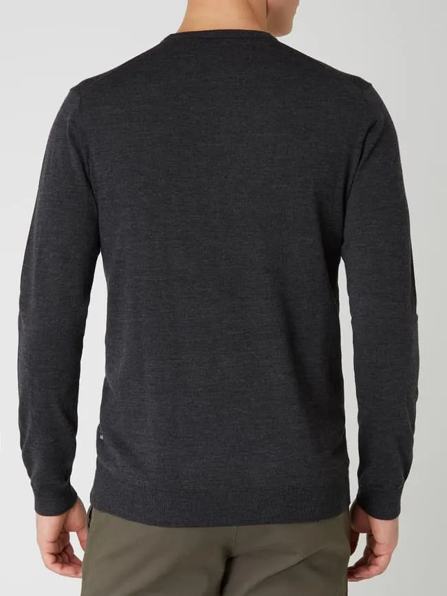 Merino wool sweater model "Margrate" Matinique, dark gray