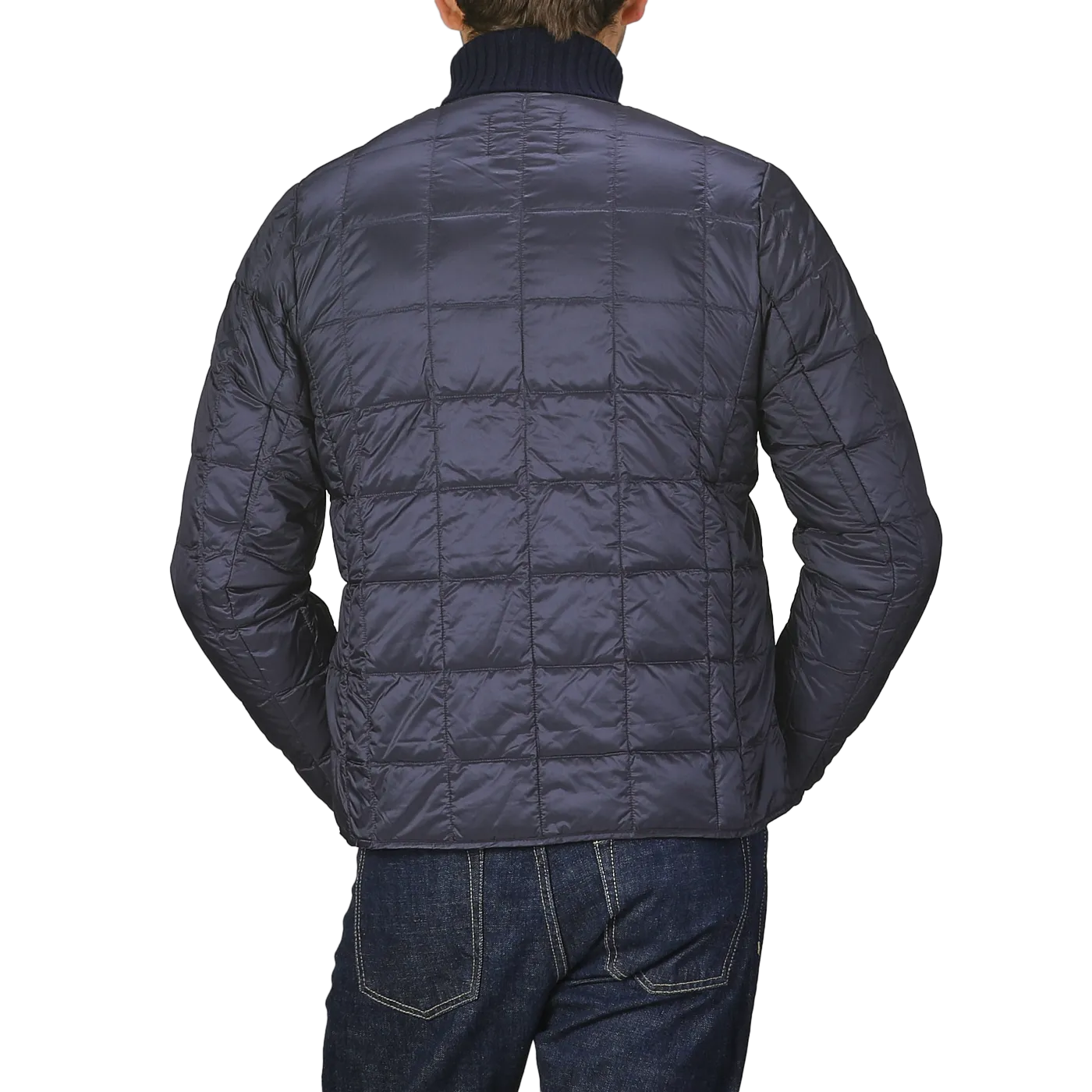 Navy Blue Nylon Down Padded Jacket