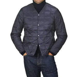 Navy Blue Nylon Down Padded Jacket