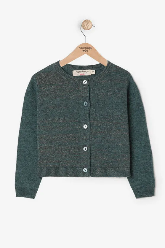 Nice Things Mini Girls Wool Cardigan (Size 2 left)