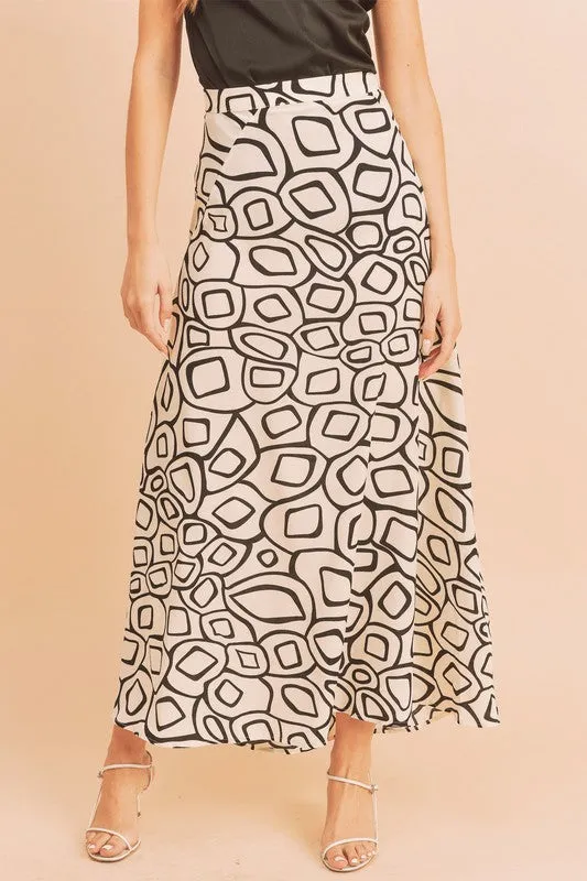 Olive Abstract Print Skirt *Online Only*