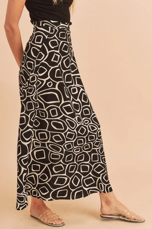 Olive Abstract Print Skirt *Online Only*