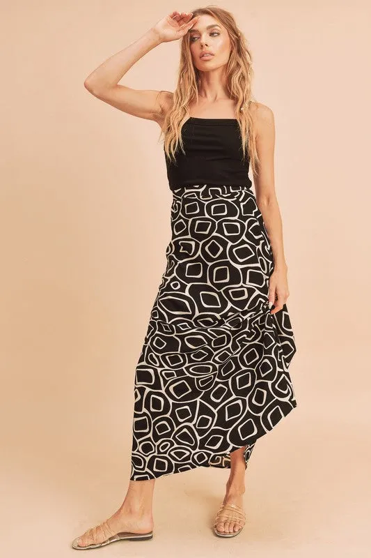 Olive Abstract Print Skirt *Online Only*