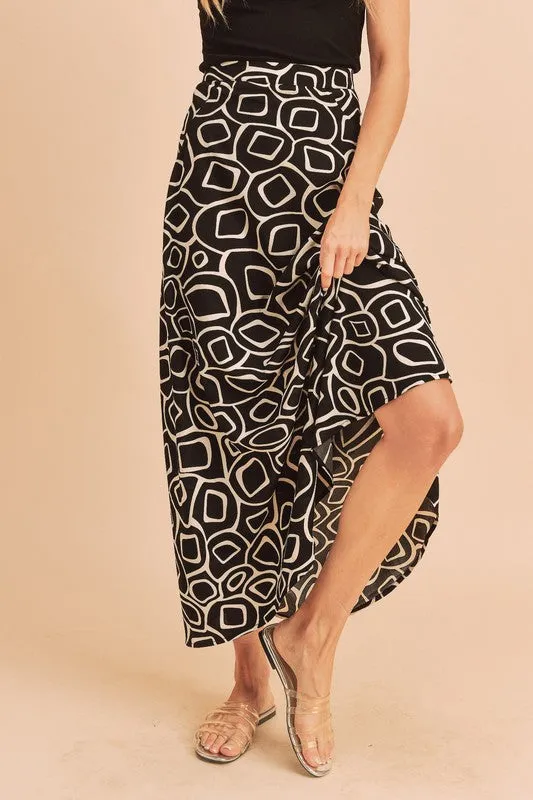 Olive Abstract Print Skirt *Online Only*