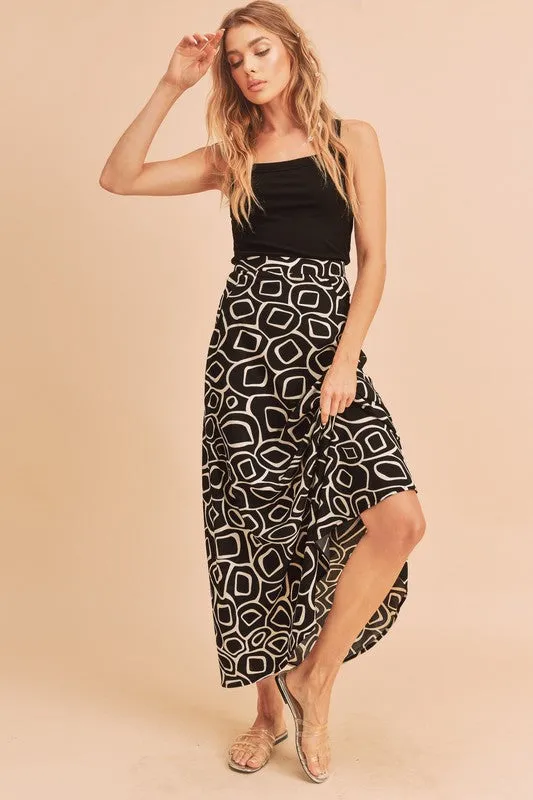 Olive Abstract Print Skirt *Online Only*