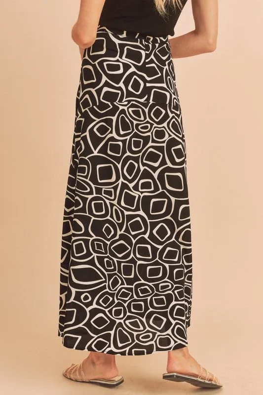 Olive Abstract Print Skirt *Online Only*