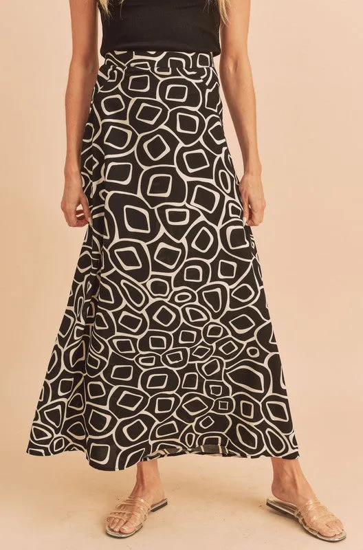 Olive Abstract Print Skirt *Online Only*