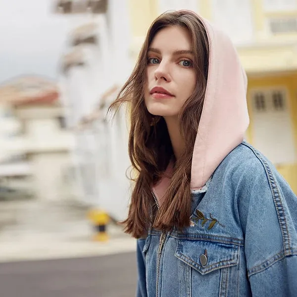 Oversized Floral Denim Jacket