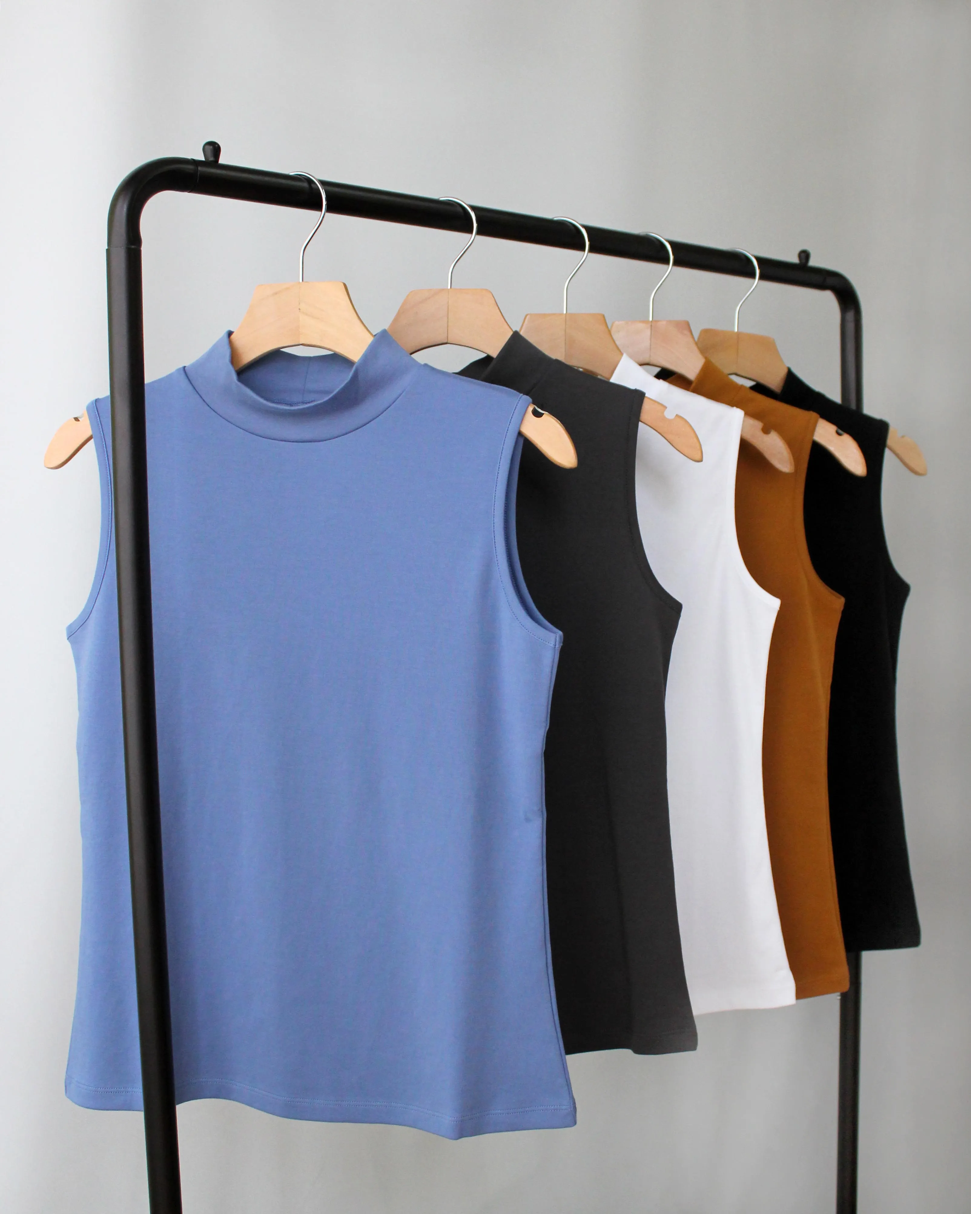 Pima Mock Neck Tank