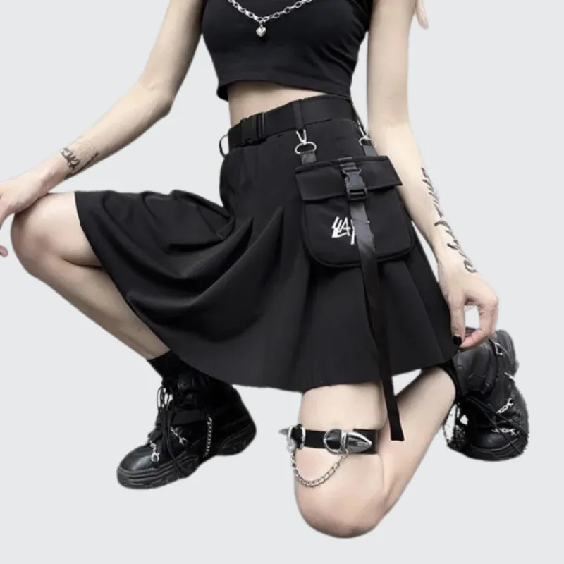 Pleated Skirt With Buckle