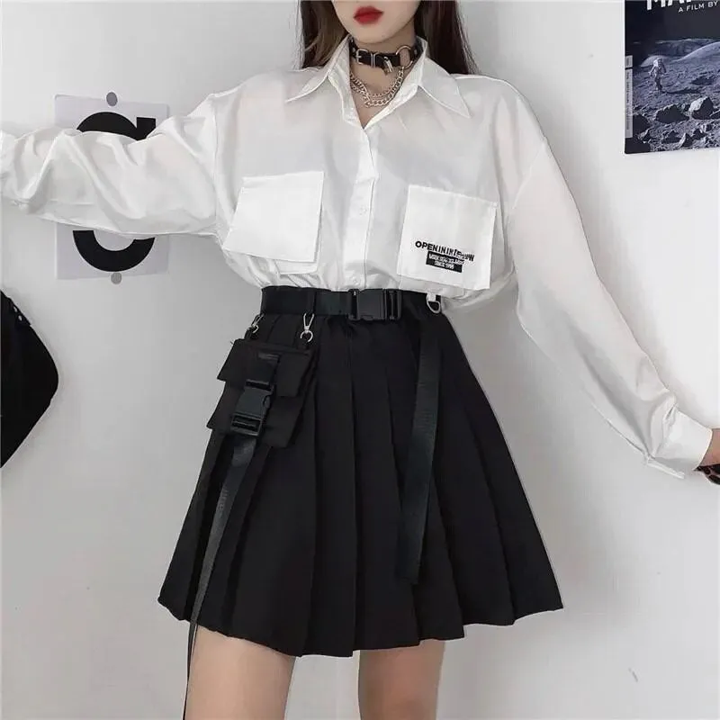 Pleated Skirt With Buckle