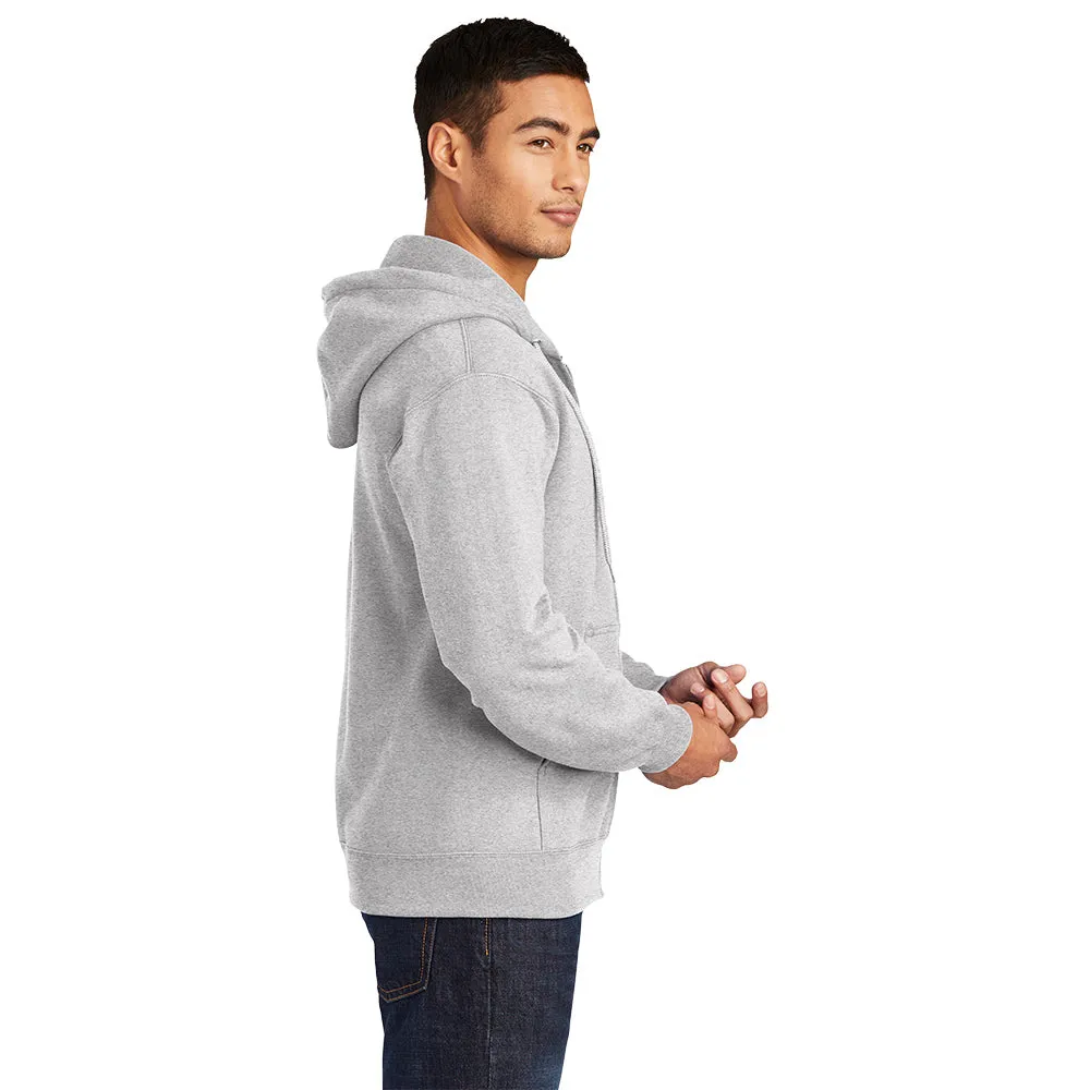 Port & Company® Essential Fleece Full-Zip Hooded Sweatshirt - Ash