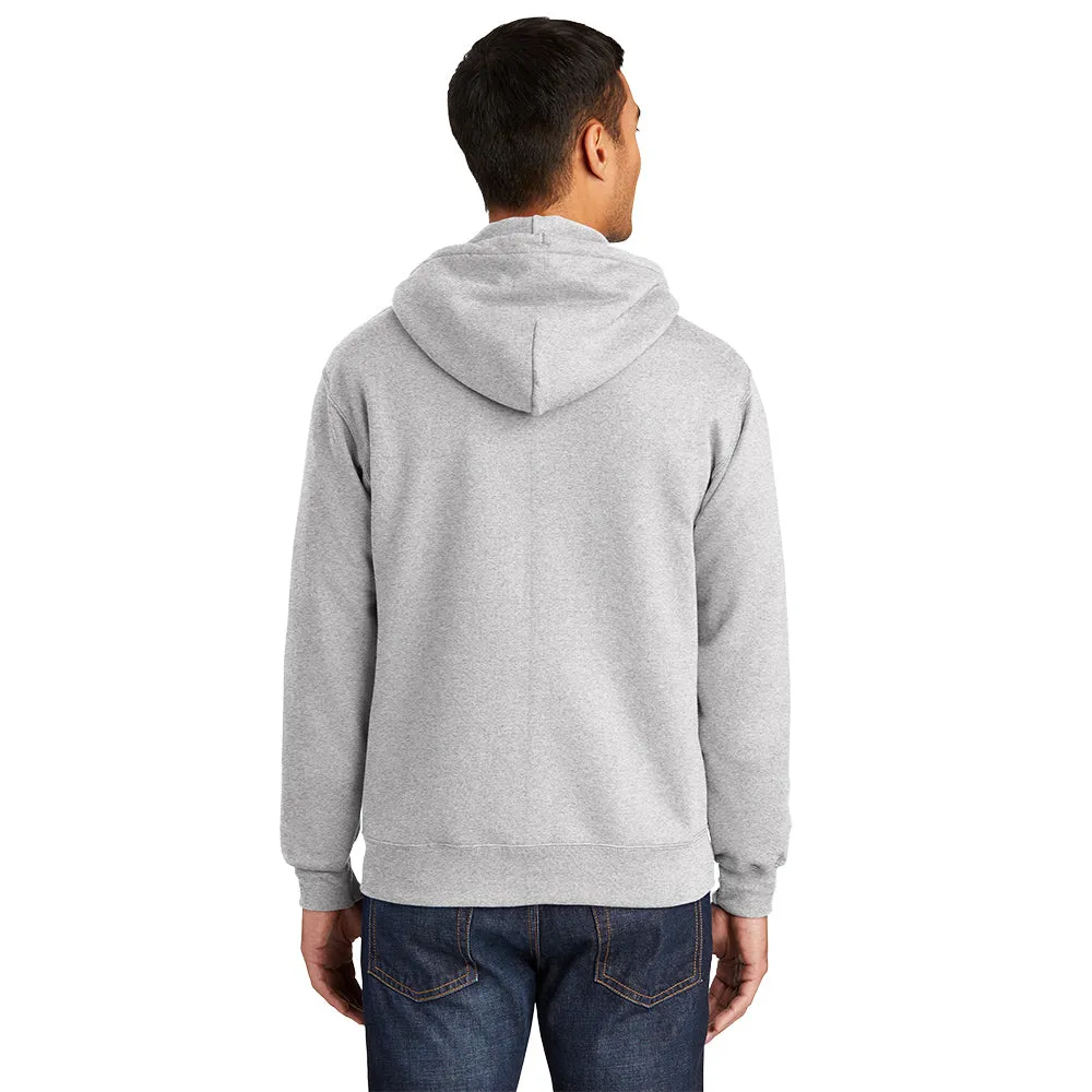 Port & Company® Essential Fleece Full-Zip Hooded Sweatshirt - Ash