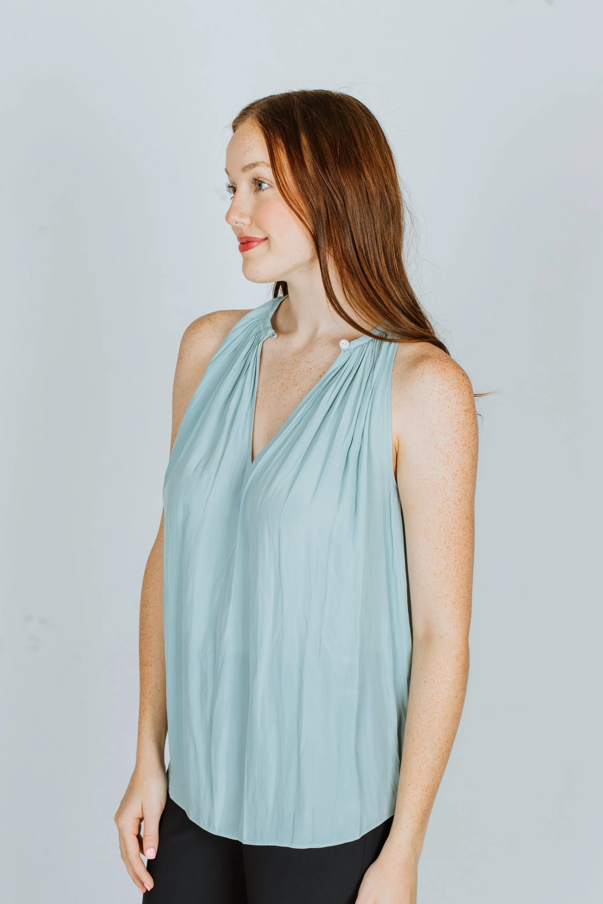 Ramy Brook Piper V-Neck Tank Top in Mystic Blue