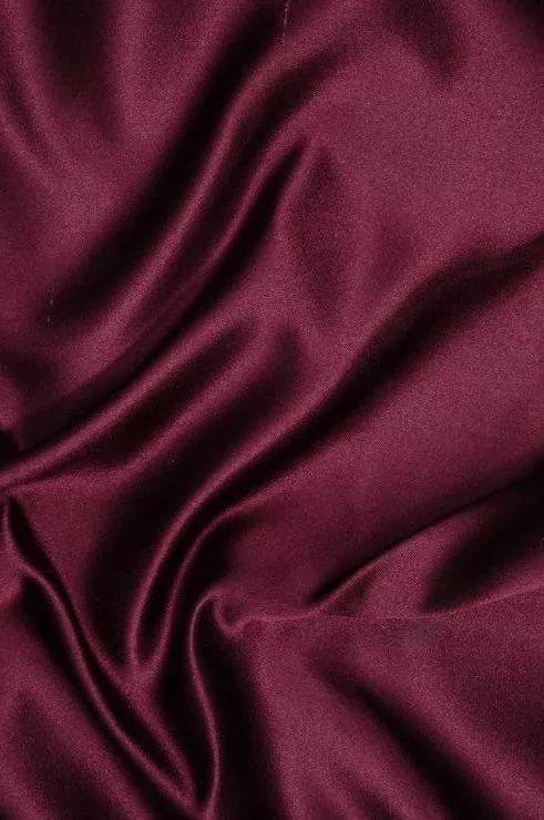 Red Wine Double Face Duchess Satin Fabric