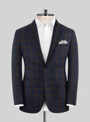 Reda Adlis Blue Checks Wool Jacket