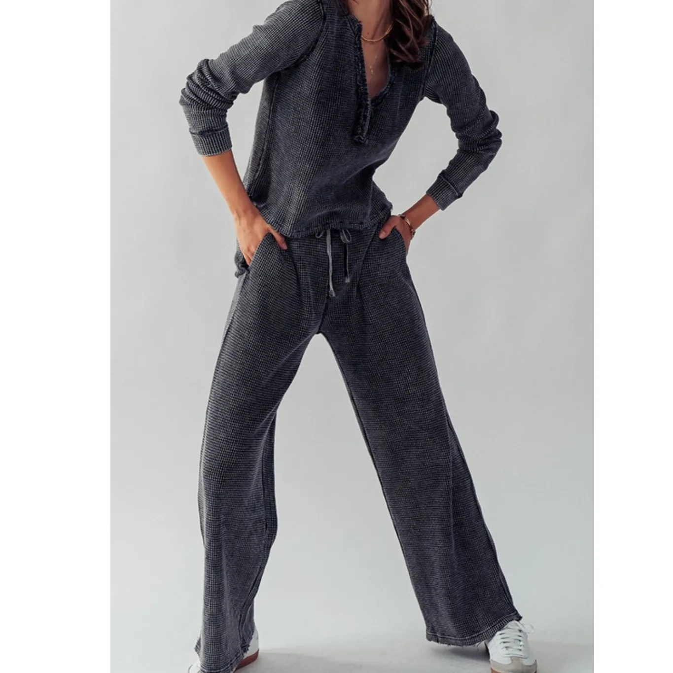 Relax in Style Waffle Knit Loungewear Set