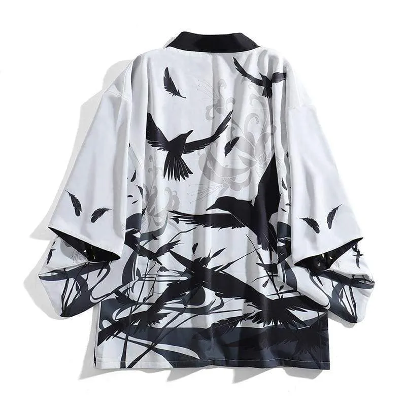 Reversible Day and Night Raven Haori