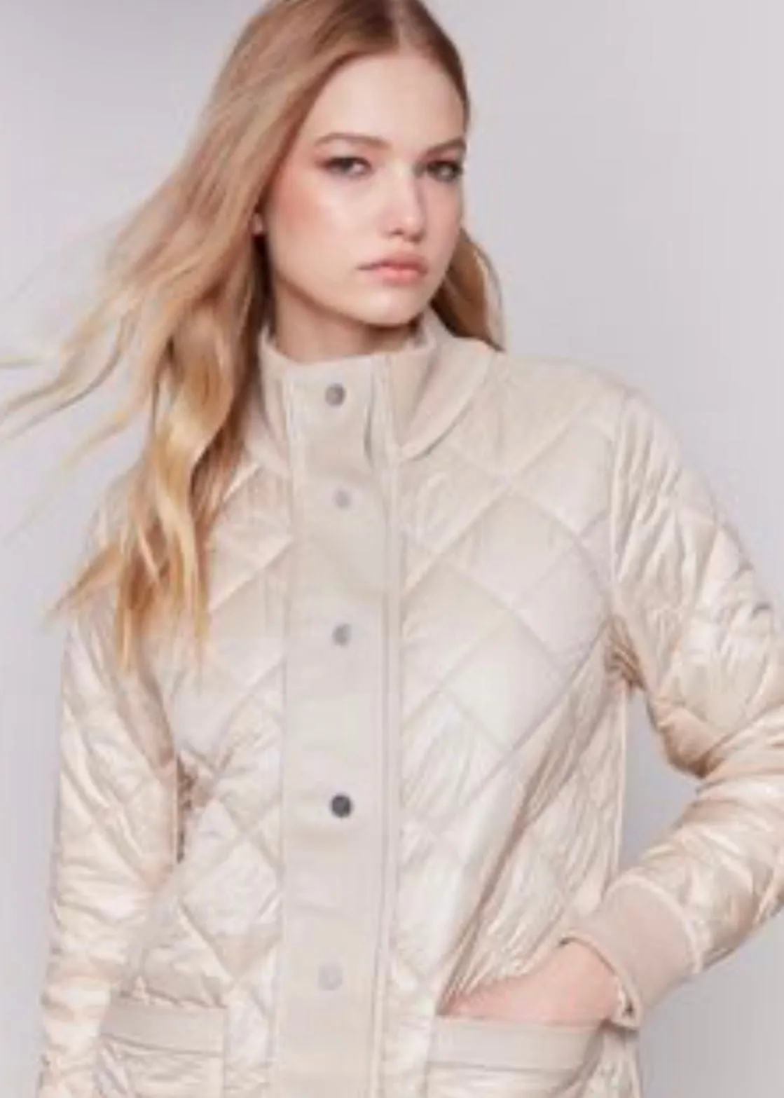 Reversible Long Quilted Iridescent Jacket