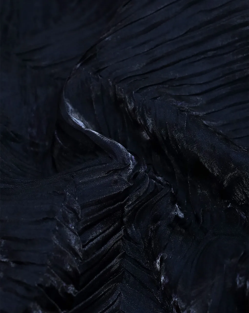 ROYAL BLUE PLEATED SATIN ORGANZA FABRIC