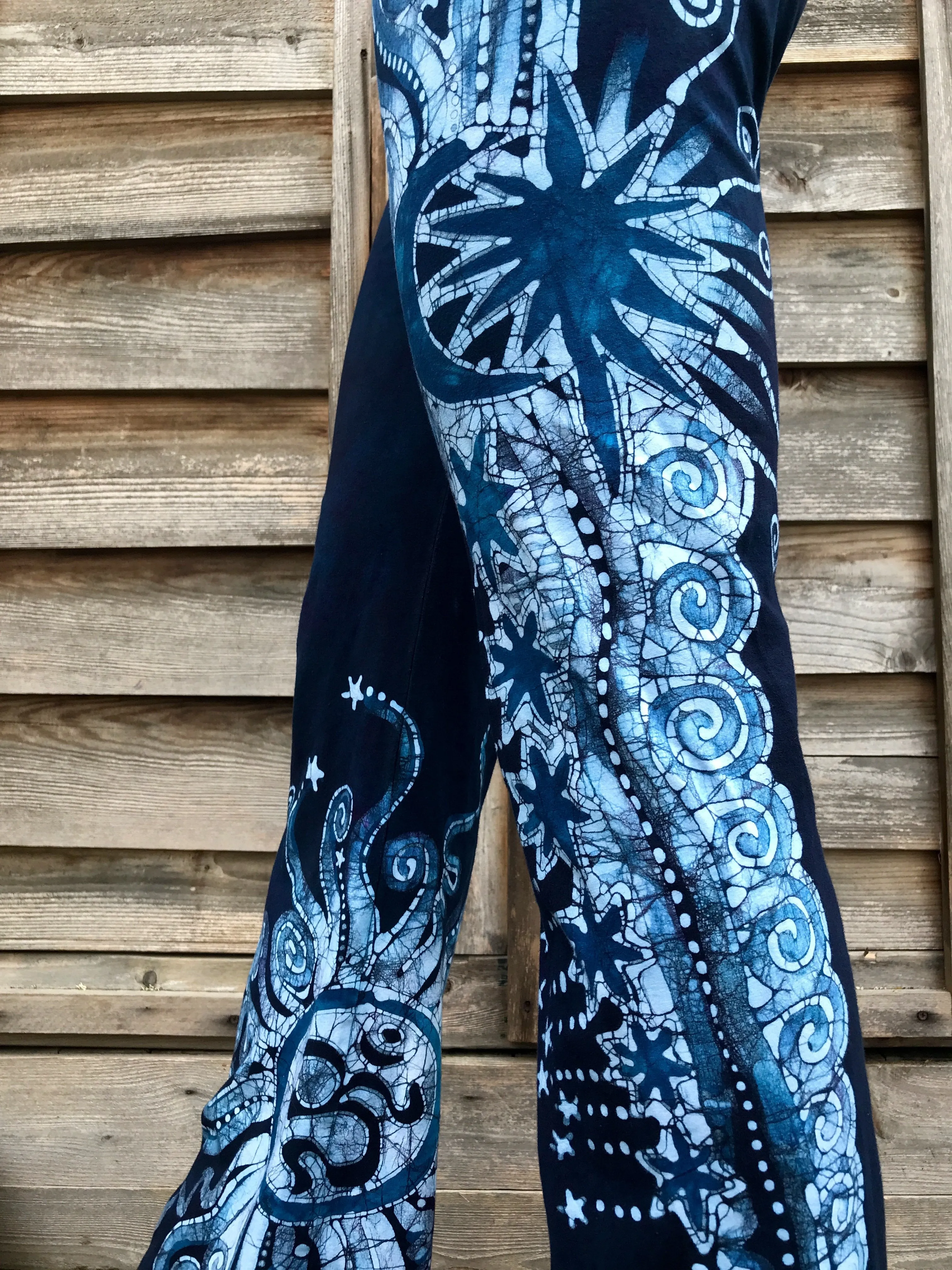 Sapphire Blue Om Handmade Batikwalla Stretchy Movement Pants