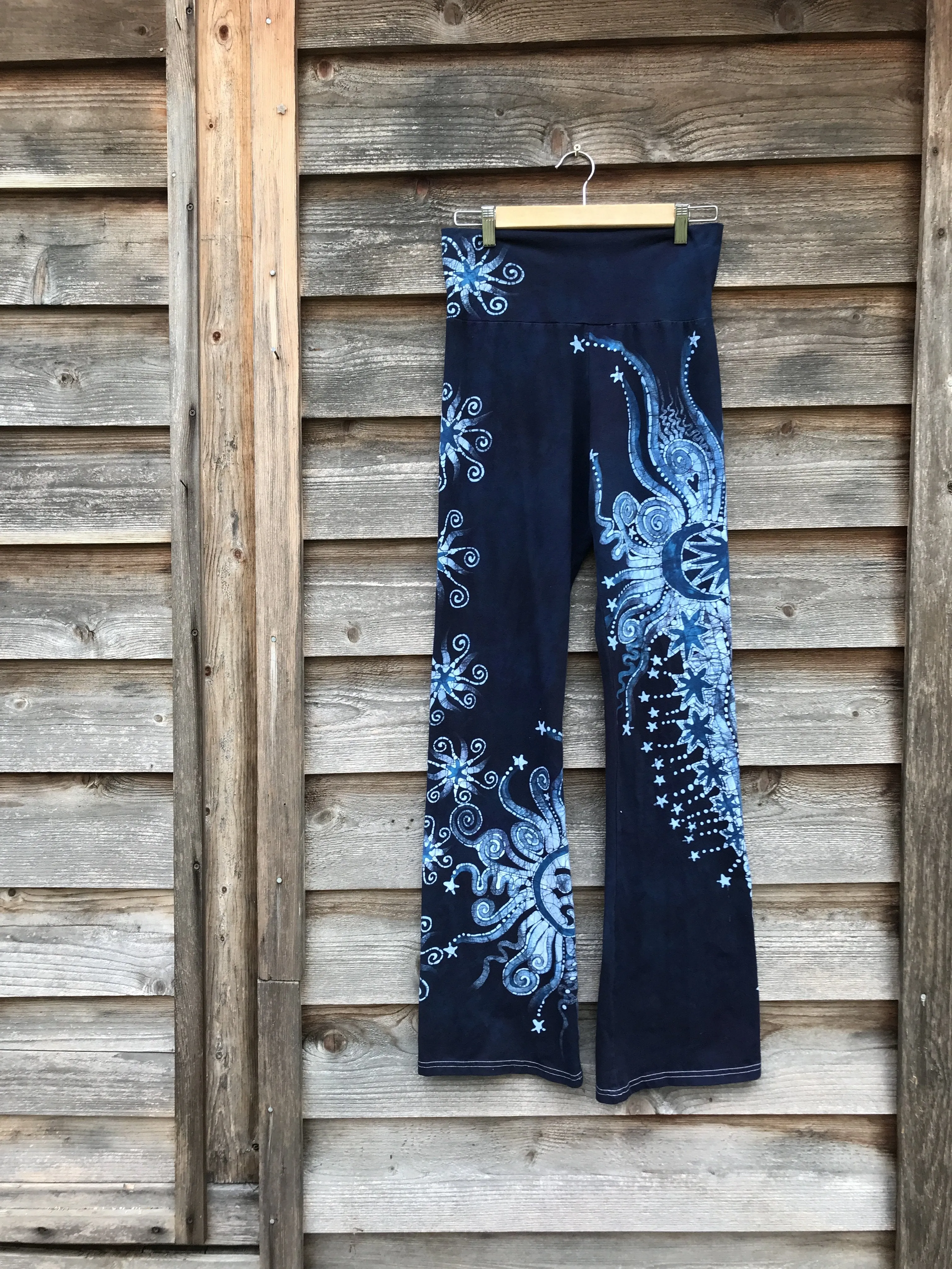 Sapphire Blue Om Handmade Batikwalla Stretchy Movement Pants