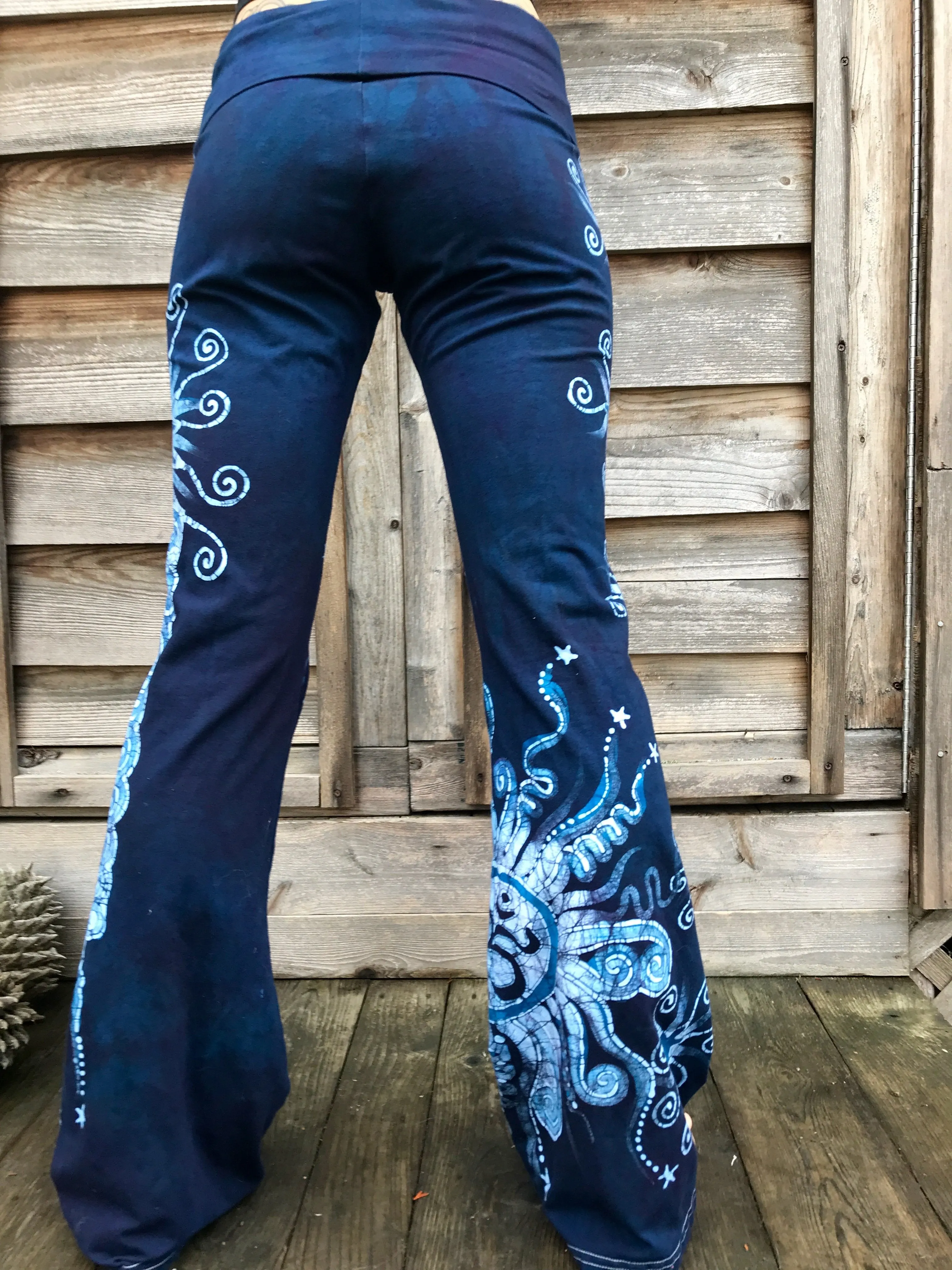 Sapphire Blue Om Handmade Batikwalla Stretchy Movement Pants