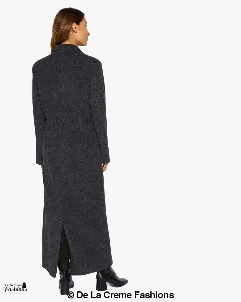 Slim Fit Wool Blend Longline Maxi Coat (1816)