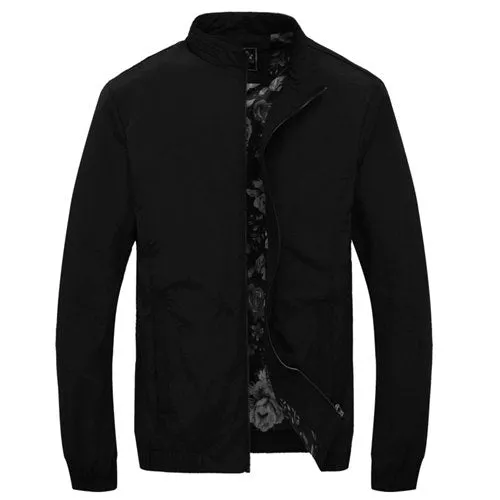 Solid Mandarin Collar Hip Hop Bomber Jacket