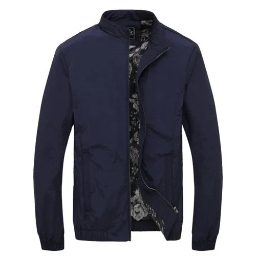 Solid Mandarin Collar Hip Hop Bomber Jacket