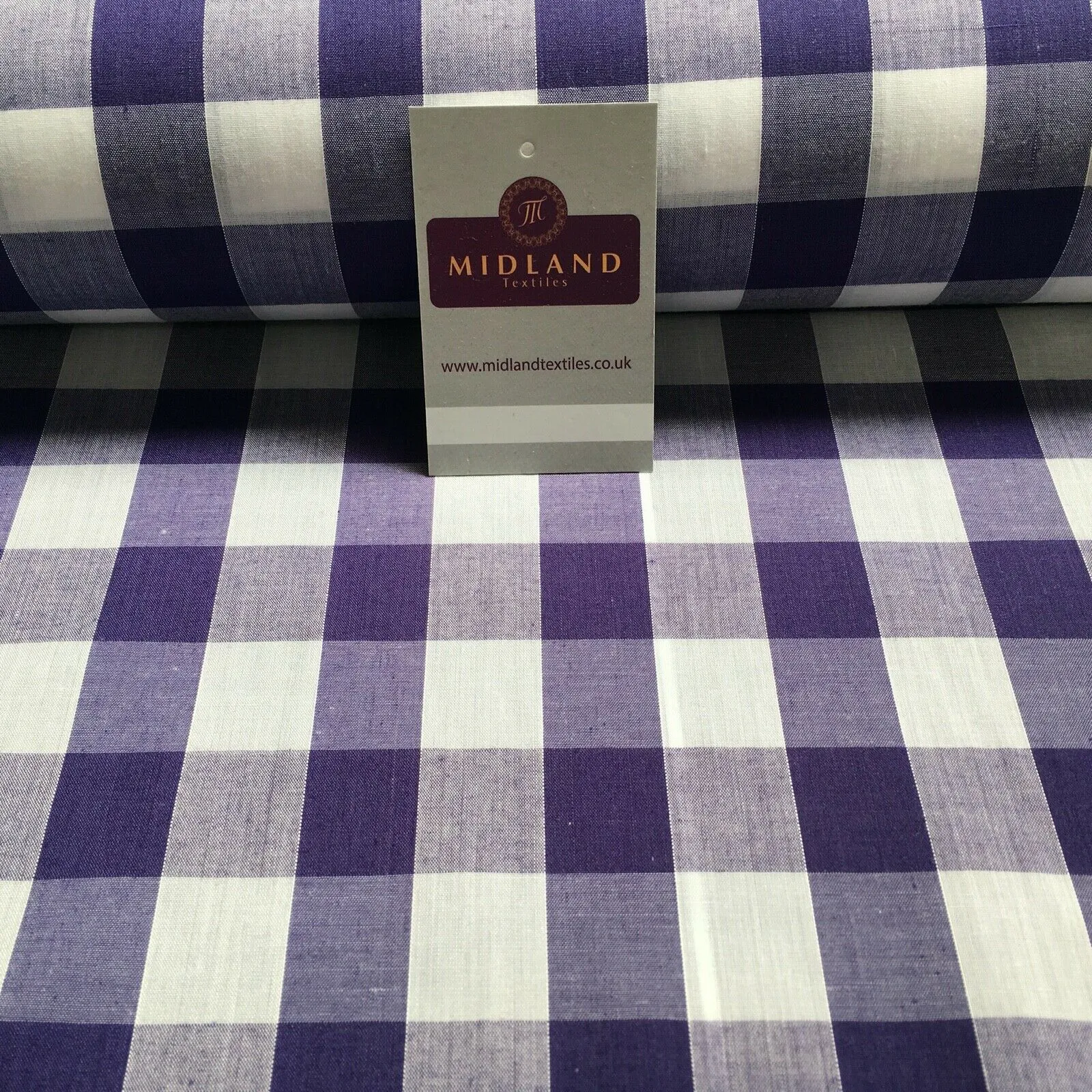 Timeless 1-inch Gingham Check Polycotton Fabric - 44" Wide - M31 Mtex