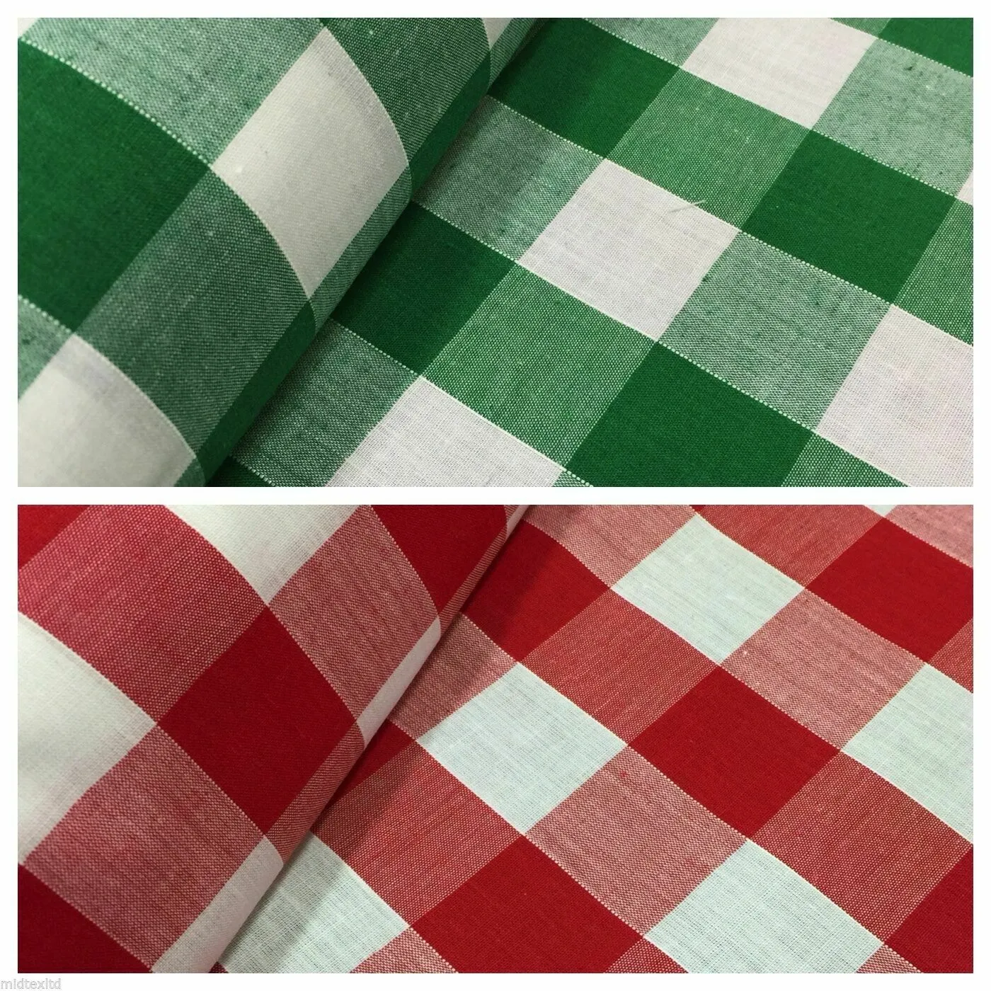 Timeless 1-inch Gingham Check Polycotton Fabric - 44" Wide - M31 Mtex