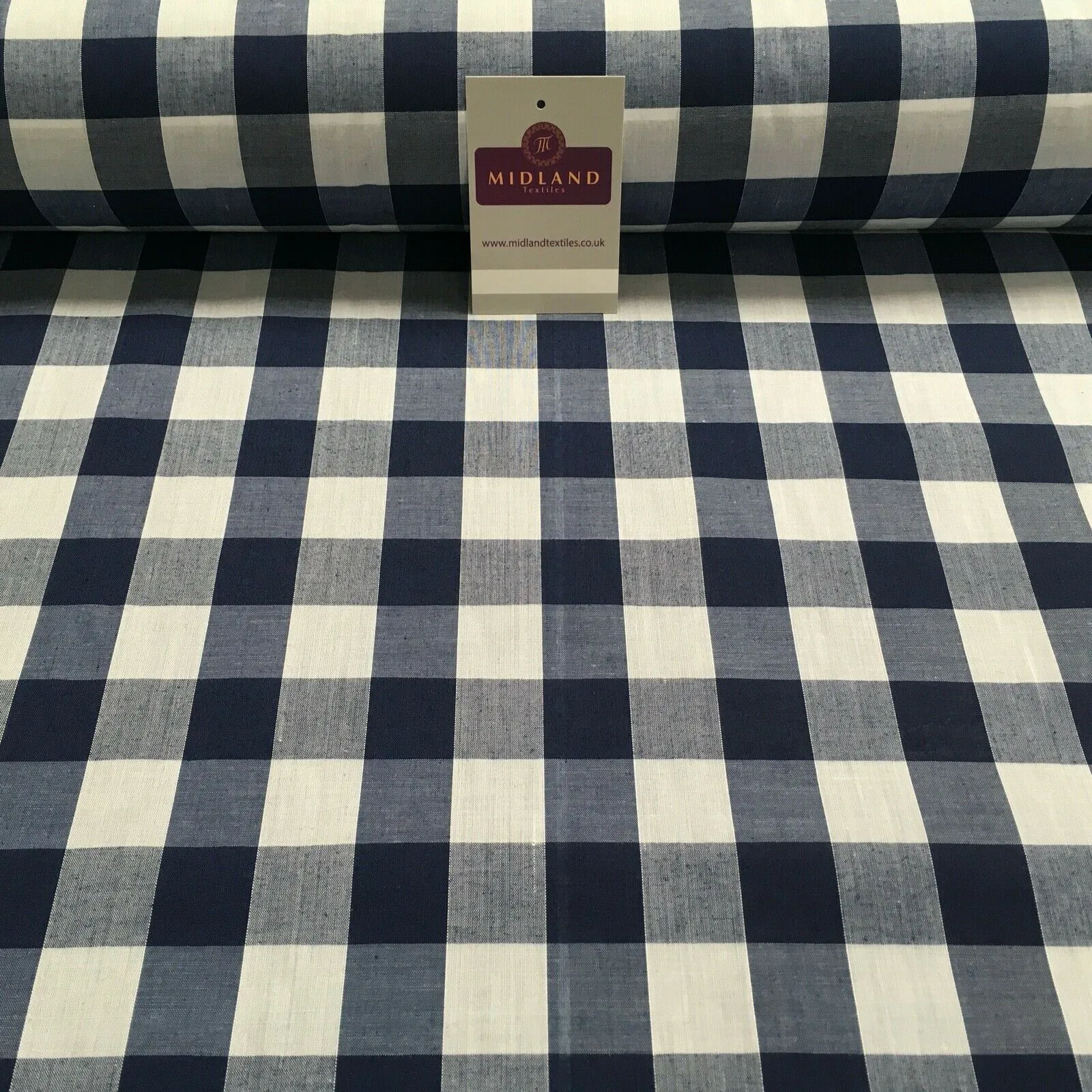 Timeless 1-inch Gingham Check Polycotton Fabric - 44" Wide - M31 Mtex