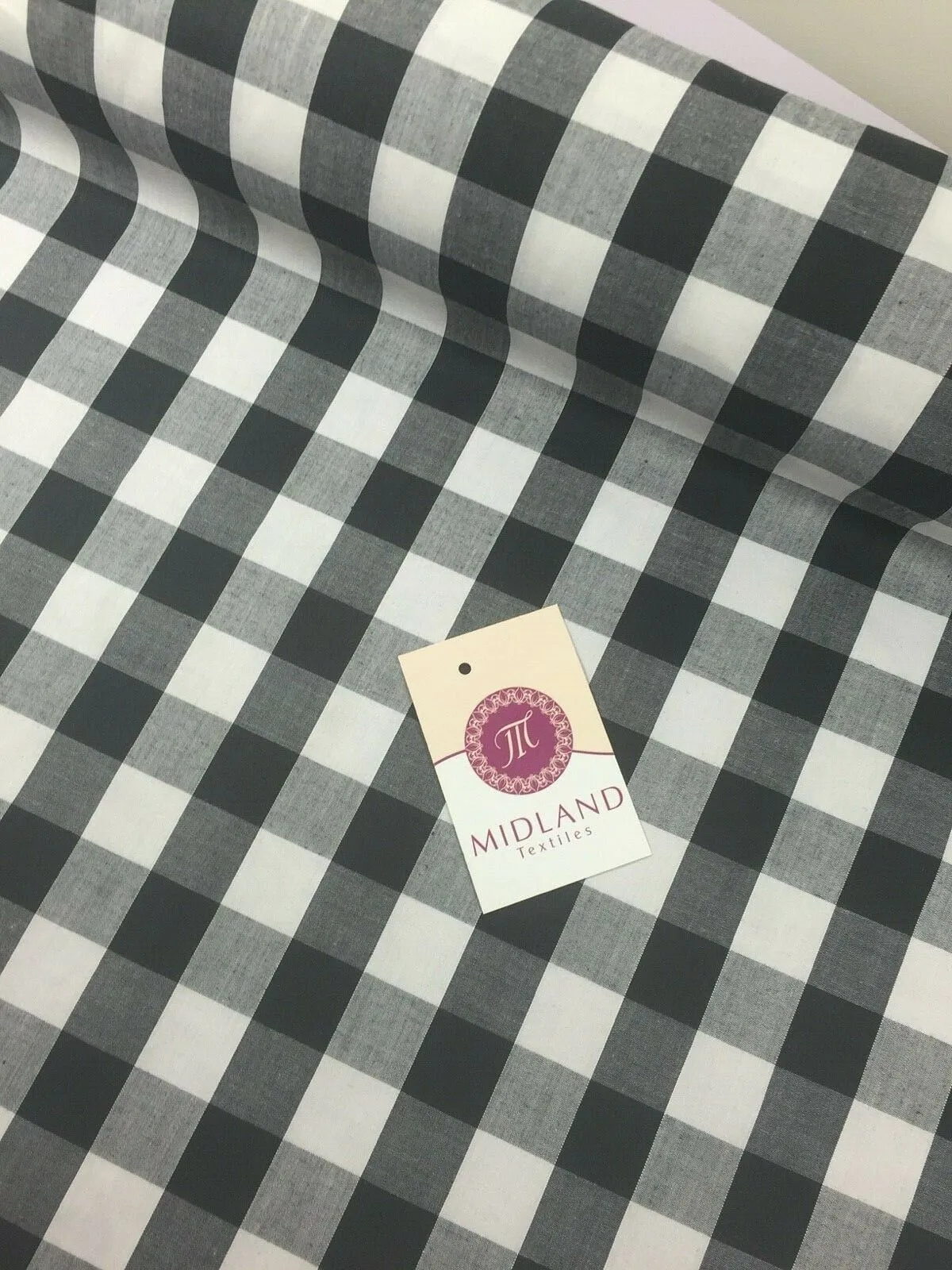 Timeless 1-inch Gingham Check Polycotton Fabric - 44" Wide - M31 Mtex