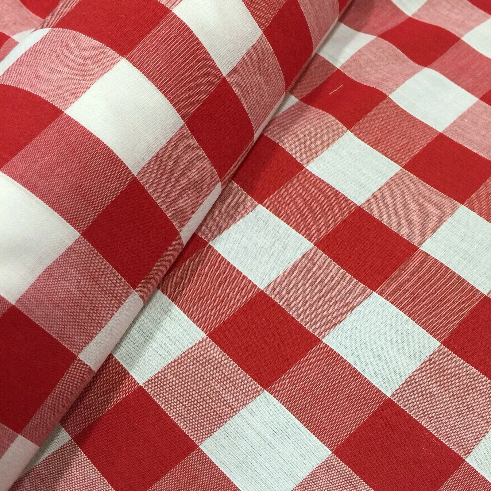 Timeless 1-inch Gingham Check Polycotton Fabric - 44" Wide - M31 Mtex