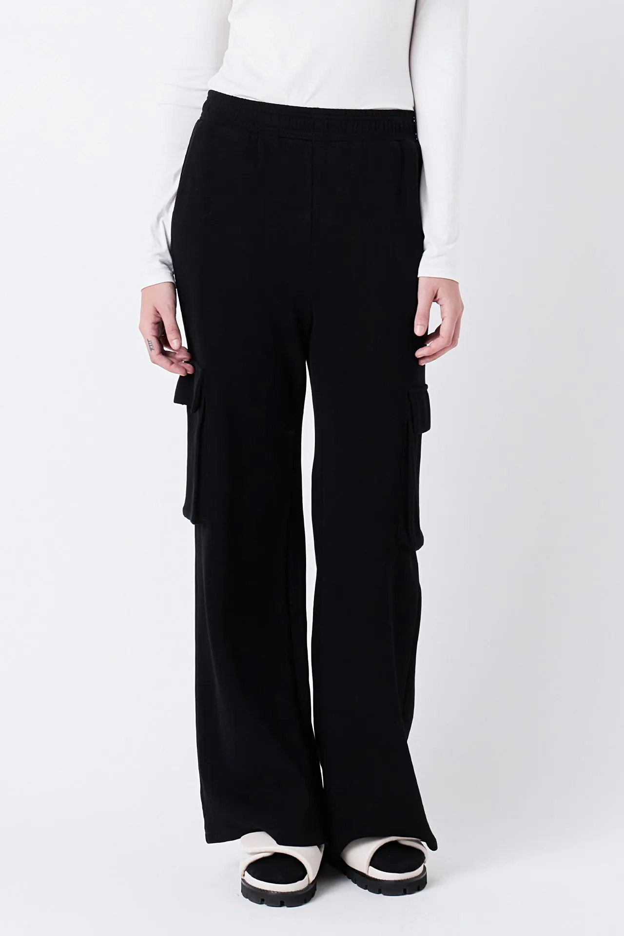 Wide Knit Pants with Pockets