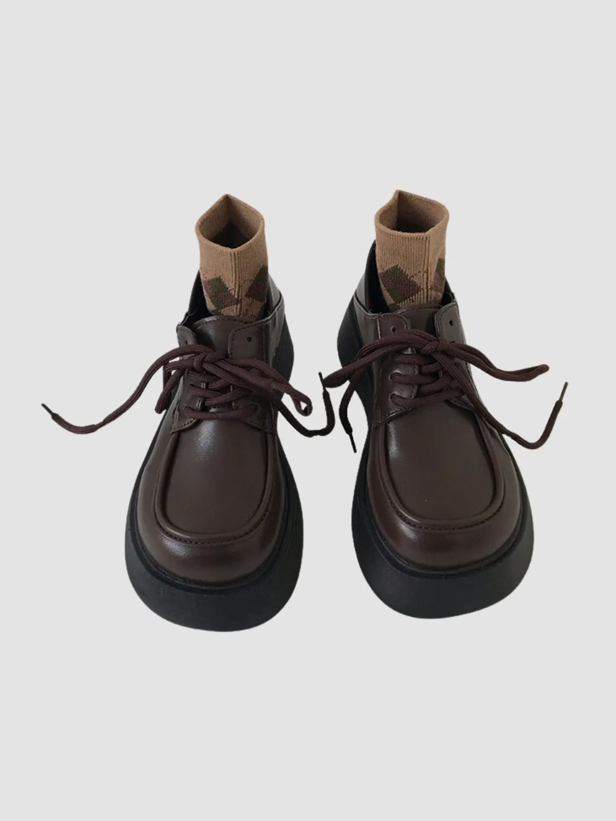 WLS Thick Soled Retro Chic Leather Shoes